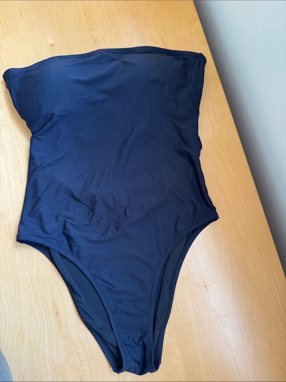 J. Crew Black Strapless One-Piece Swimsuit